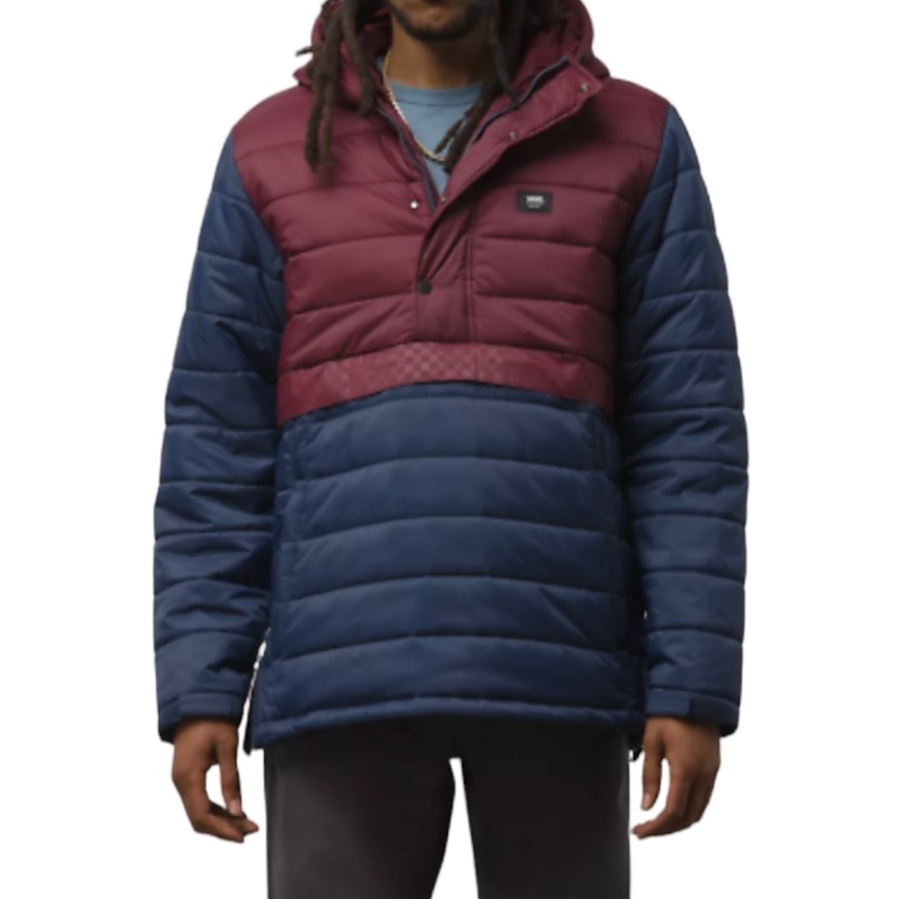 VANS Men’s Hutton Anorak Jacket Navy Sweatshirt Puffer Size VN0A5KLSKF1